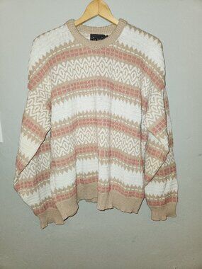 Vintage 1980s 1990s Cozy Patterned Sweater by John Weitz